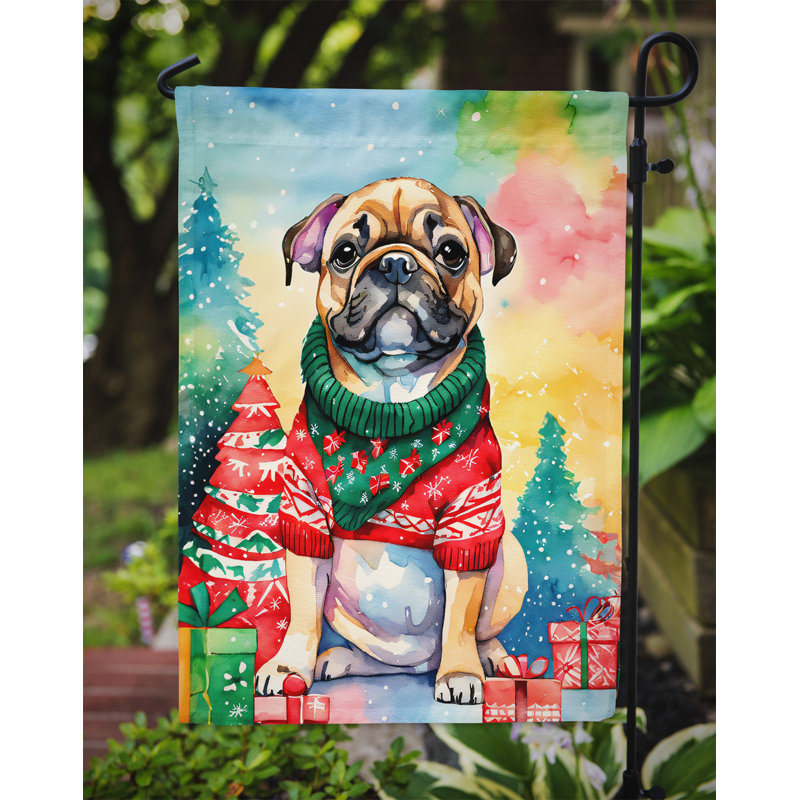 Polyester double face Noël, H 15,5 po x l 11,25 po