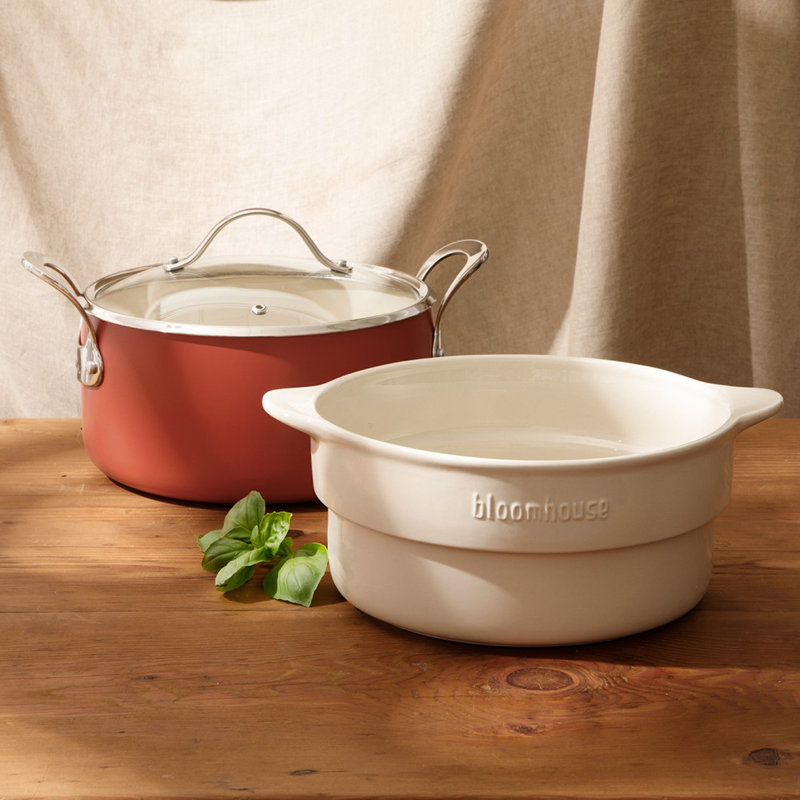 Terracotta Orange Non-Stick Aluminum 6-Quart Dutch Oven Set