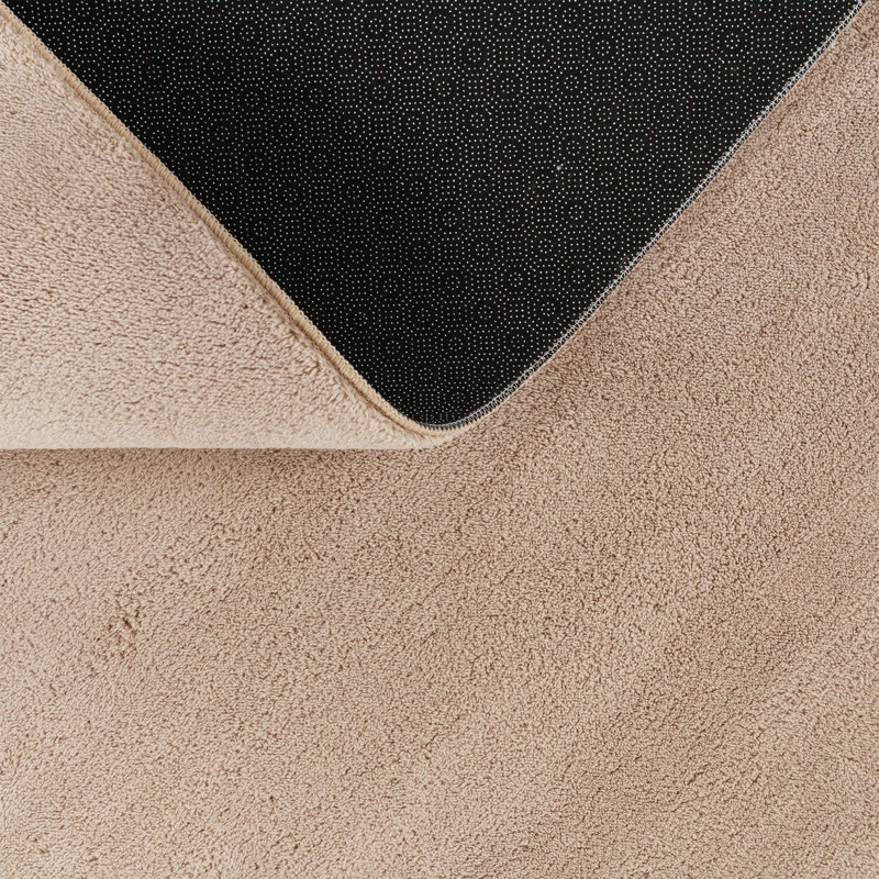Tapis doux, doux, à poils courts, antidérapant, de couleur unie, lavable, Rectangle 6 pi 7 po x 9 pi 2 po, Beige