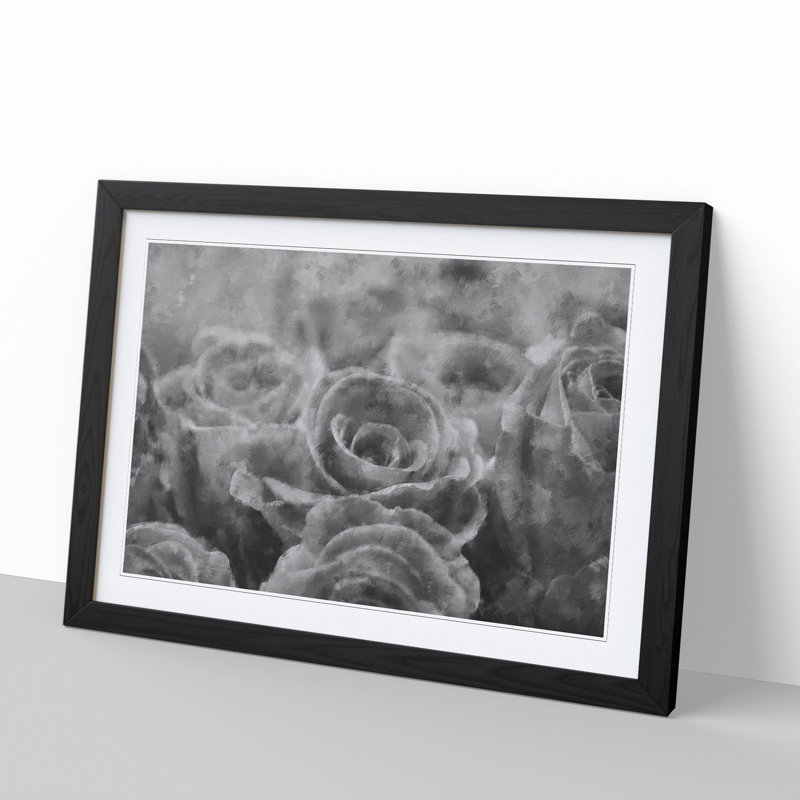 Bunch of Roses - Picture Frame Painting, Black Framed, 36cm H x 48cm W x 2cm D