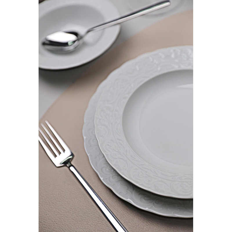 Elegant 18-Piece Dinner Set, 100% Porcelain, Includes 6 Service Plates (10.6 in), 6 Deep Plates (8.3 in), 6 Bowls (6.3 in) | Dishwasher & Microwave Safe | Perfect for Formal Dining & Everyday Use, Classic Design