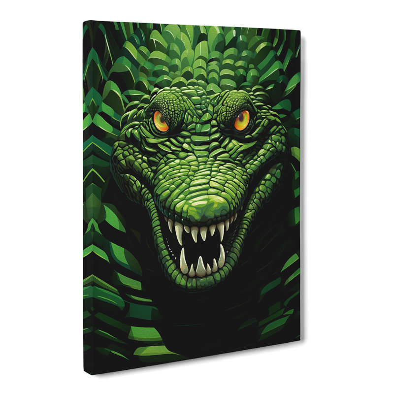 Crocodile Op - No Frame Print, 60cm H x 40cm W x 3cm D