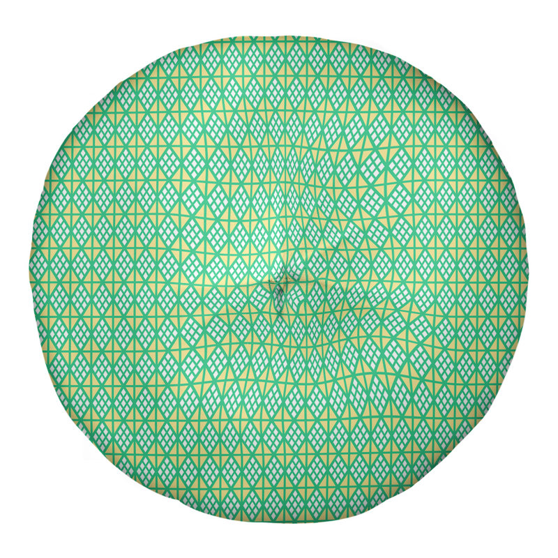 Coussin de sol Katelyn Elizabeth, 26 po x 26 po, Vert / Jaune