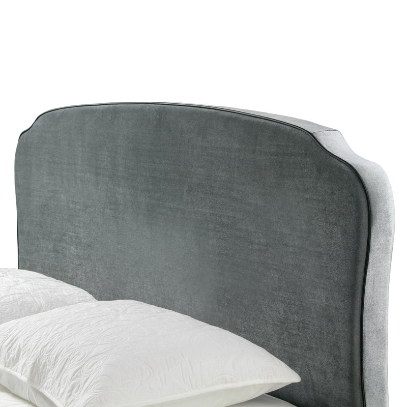 Rayner Upholstered Standard Bed, Gray, Velvet