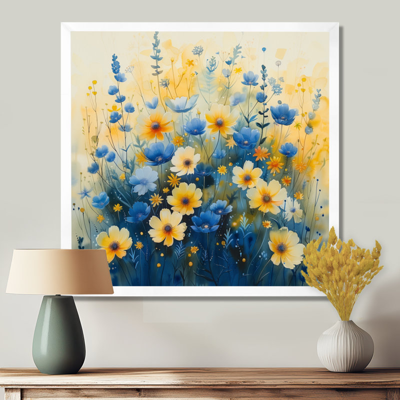  «Yellow Blue Garden Of Dreams Daisy S I - Daisy, reproduction d'art murale, H 30 po x l 30 po x P 1 po