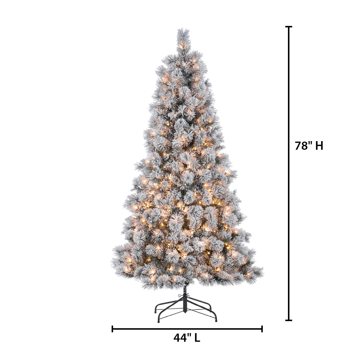 Lighted Artificial Pine Christmas Tree, 6.5'