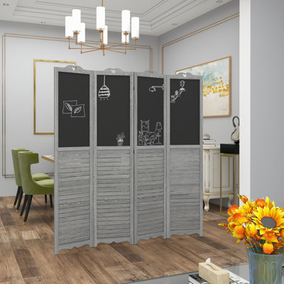 Cloison d'intimité de 5,5 pi de hauteur, bois gris pour cloison de bureau, chambre à coucher et