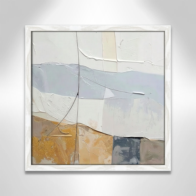 «Plastered I Print» par Alonza Saunders, White Woodgrain, 17'' W x 17'' H, Framed Print