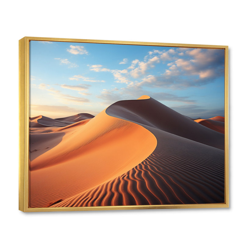 «Desert Glamis Sand Dunes II», reproduction sur toile, H 30 po x l 40 po x P 1,5 po, Cadre flottant doré