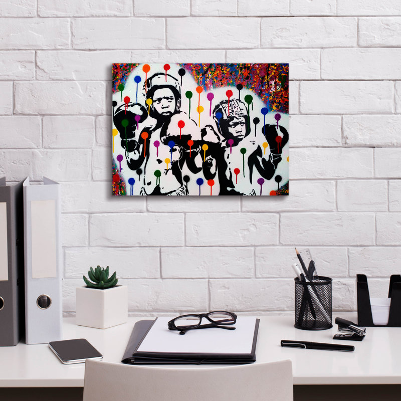 «Boxer Rainbow Drips» par Abstract Graffiti, H 12 po x l 16 po x P 0,75 po