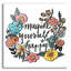 «Imagine Yourself Happy Color» par Elizabeth Caldwell, art mural en verre, 12 po x 12 po