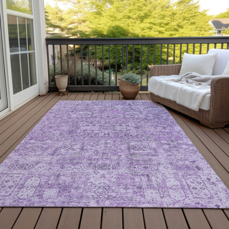 Tapis intérieur / extérieur Everlee avec envers antidérapant, Rectangle 5 pi x 7 pi 6 po