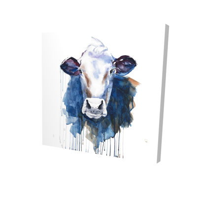 « grumpy cow », reproduction de peinture à l’huile sur toile tendue