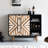 Geometric Reclaimed Wood Accent Cabinet - Mid-Century Modern Sideboard with 2 Doors & Open Storage Shelves for Dining/Living Room
