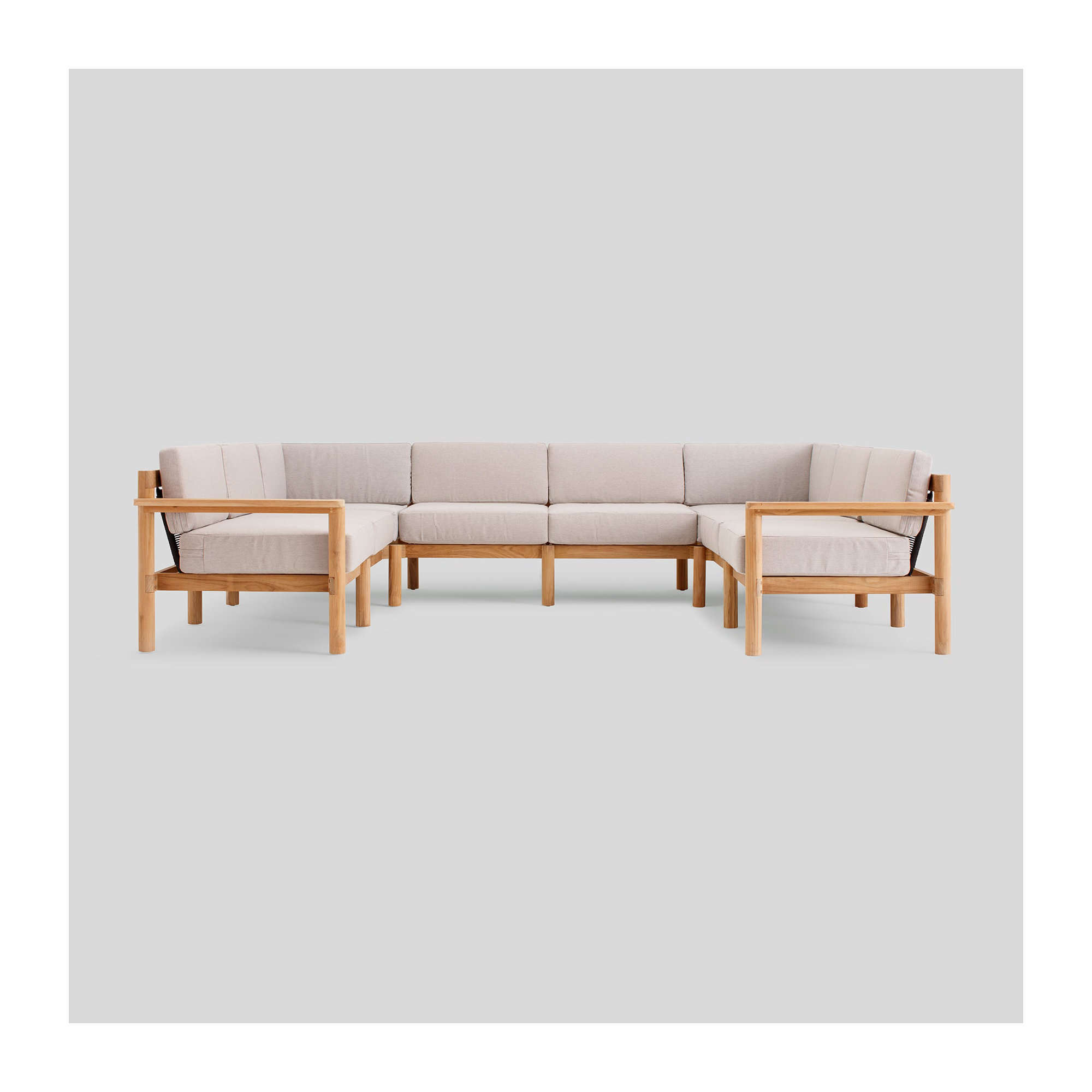 Haven 116'' Wide U-Shaped Patio Sectional with Sunbrella® Cushions, Sunbrella Ashe, 8