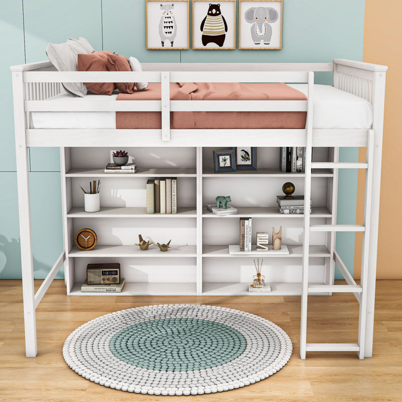Imberly Kids Loft Bed, Full, Antique White
