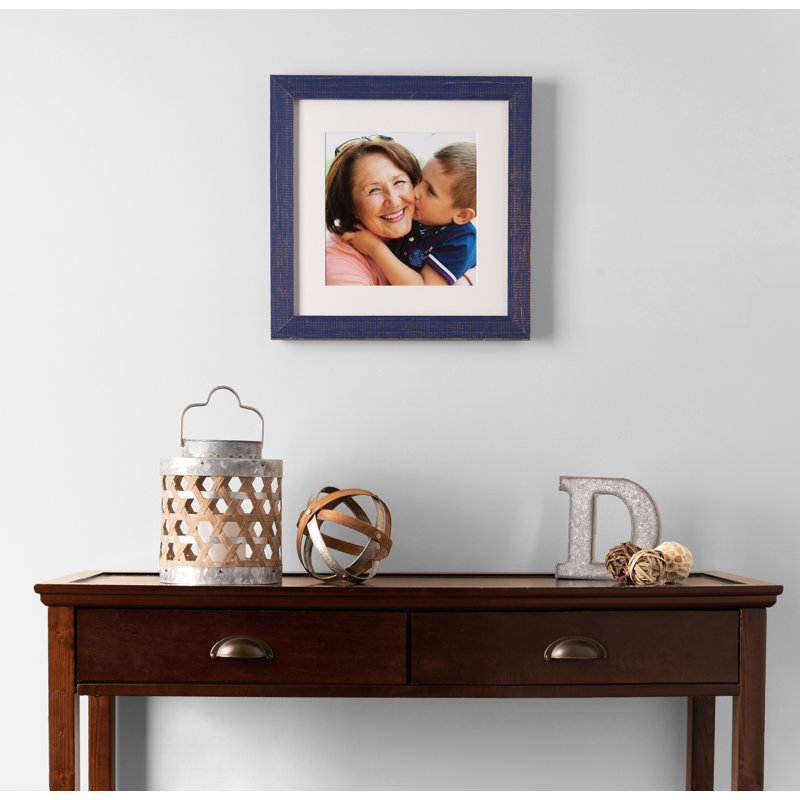 Cadre photo à finition usée Boggs, 18 po x 36 po, Bleu marine