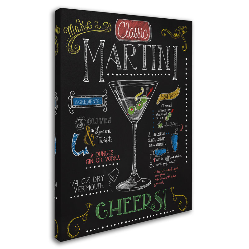 « martini », affiche rétro sur toile tendue, H 19 po x l 14 po