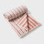 Couvre-lit réversible Lehar rose poudré à rayures feuillues 100 % coton, 152 x 229 cm-130726959-130726964