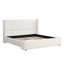 Lit tapissier en tissu blanc KING