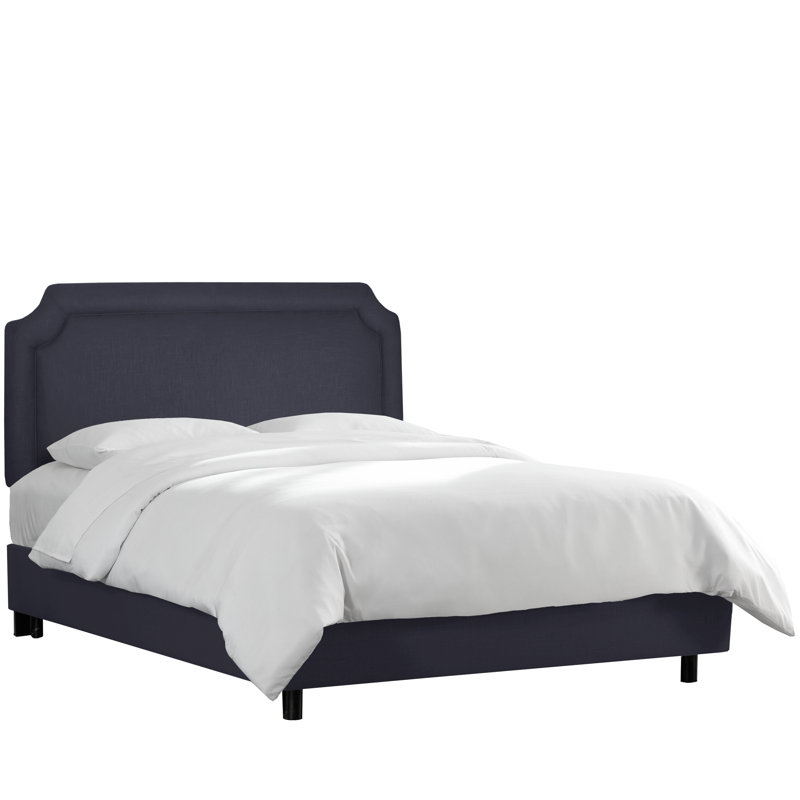 Lockington Upholstered Standard Bed, Queen, Classic Navy Linen