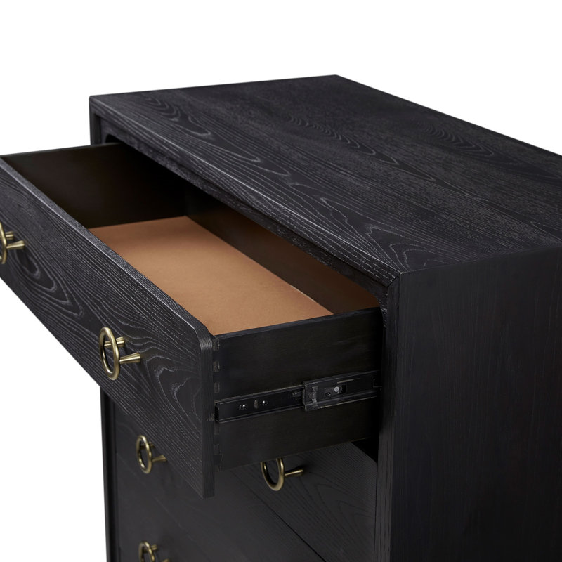 Commode 5 tiroirs au fini poivre