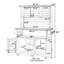Grand banc de rempotage de jardin de 65 po de hauteur avec roues verrouillables, îlot de cuisine extérieur en bois, plateau en acier inoxydable et grand espace de rangement pour les grillades et le jardinage-128517307