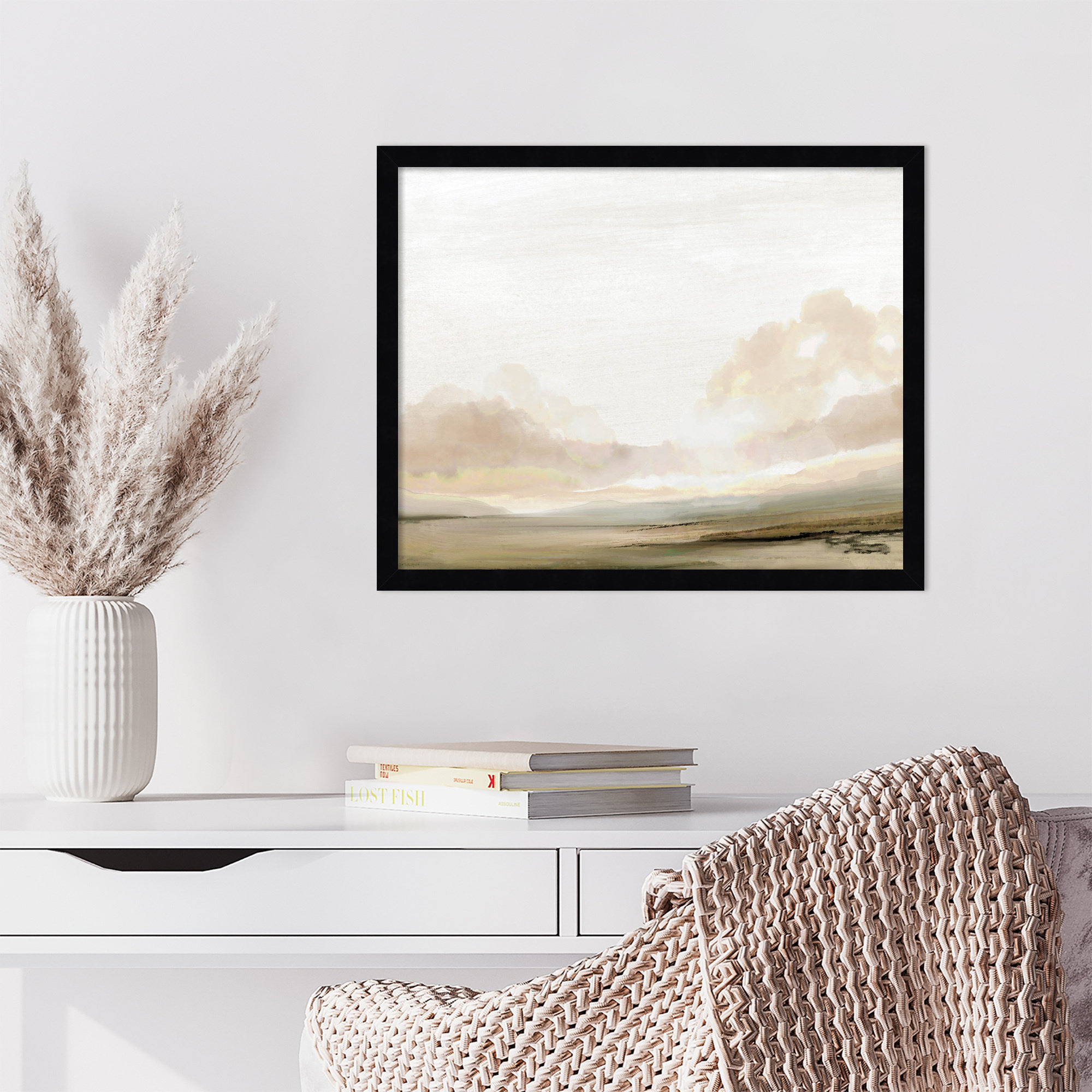 Southern Landscape by Dan Hobday, Black, 17" H x 21" W x 1" D