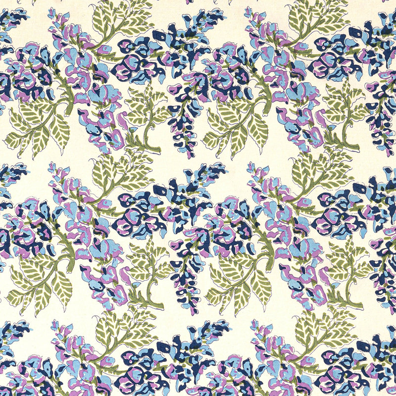 Wisteria Handmade Floral Tablecloth, 71" x 71", Blue/Green