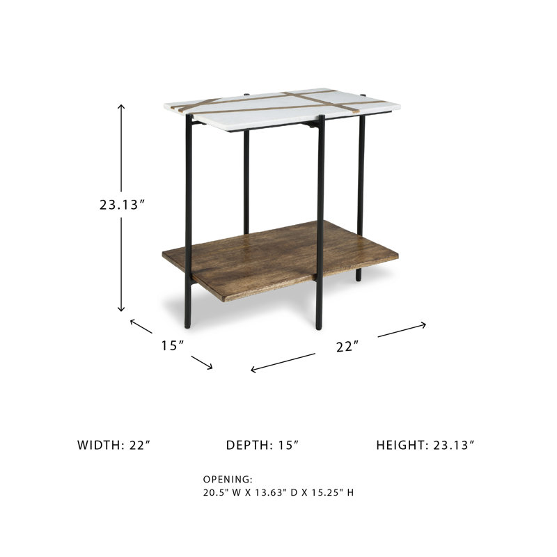 Lajoy Marble Top End Table