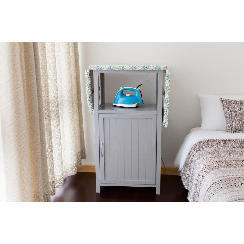Armoire à planche à repasser pliable avec rangement, station de repassage pliante en bois massif pour les appartements, les placards et les salles de lavage, design parfait pour économiser de l'espace