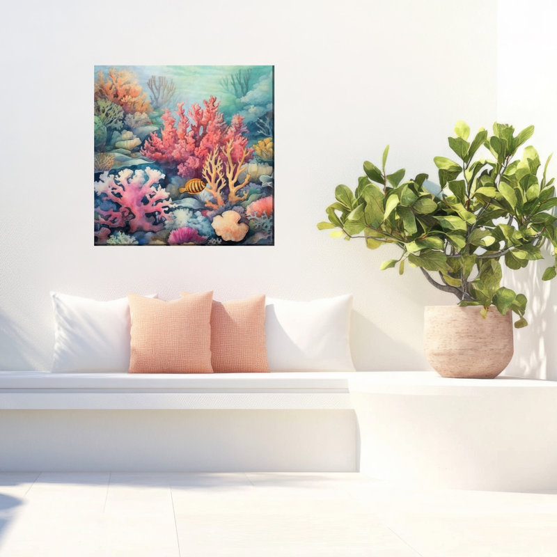 Bright Coral No1 Outdoor Canvas Art