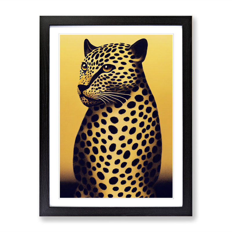 Lenneke Leopard Modern Art Vol.2 - Single Picture Frame Print, Oak, 64cm H x 46cm W x 2cm D