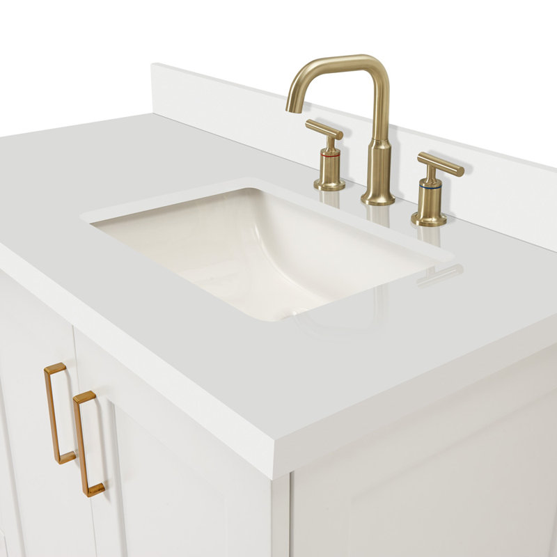 43 IN.  Single Bathroom Vanity, Right , White, Rectangular