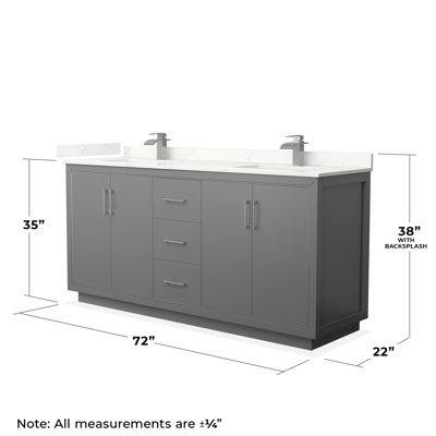 Meuble-lavabo double 72 po avec comptoir en quartz