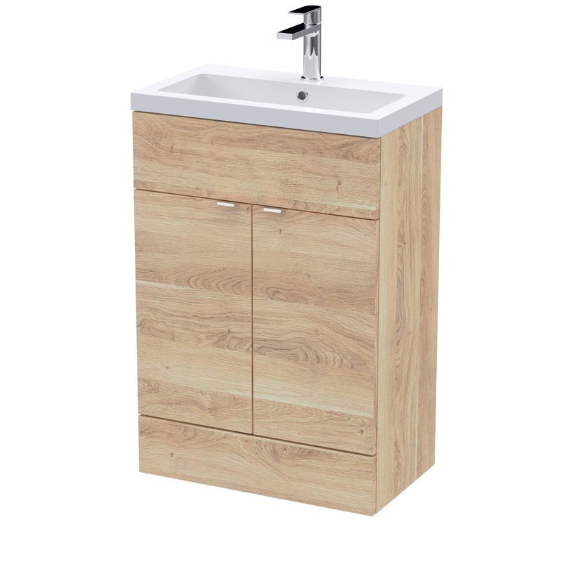 610mm Single Bathroom Vanity with Drop In Vitreous China Basin