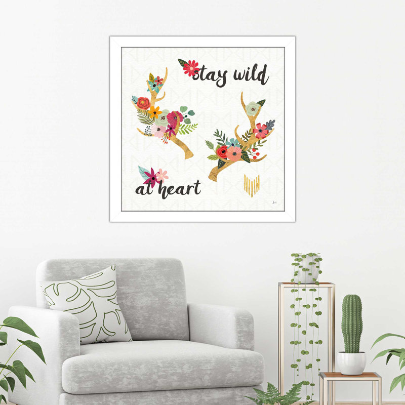 « boho beauté ii », art textuel sur toile, H 37,5 po x l 37,5 po x P 1 po, Cadre blanc