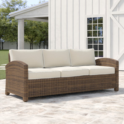 80.5'' Wide Metal Patio Sofa with Cushions