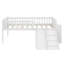 Base de lit plateforme avec tablette de rangement, glissoire, échelle et barrière de sécurité-2142176356