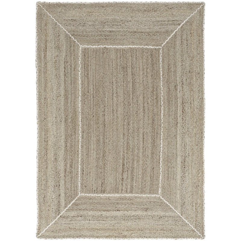 Sokolowski Natural Grey Farmhouse Indoor Rug, Rectangle 5' x 7'