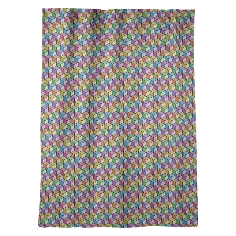 Panneau de rideau simple occultant et isolant avec passe-tringle en arc-en-ciel Kitterman, Rose / jaune / mauve