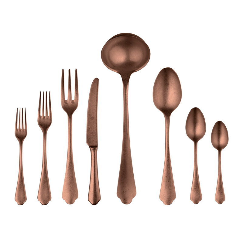 Ensemble de couverts en étain Dolce Vita - 43 pièces - Bronze, Bronze étain