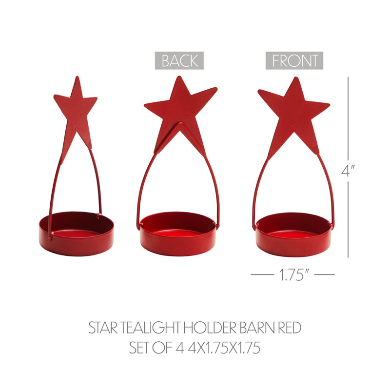 Ensemble de 4 bougies chauffe-plat Festive Finds, Rouge campagnard