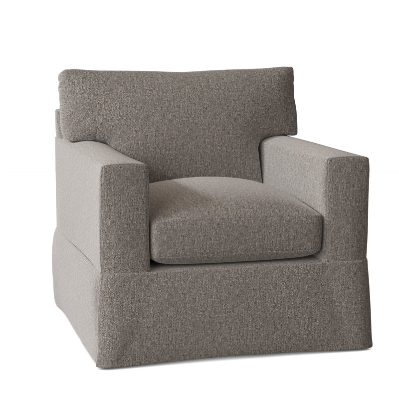 Fauteuil à housse large 37 po McCall, Flanelle grise de la sucrerie