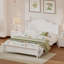 Structure de lit plateforme en bois, lit plateforme de style rétro avec support en lattes de bois-93603295-77748377