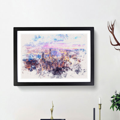 Hong Kong Skyline at Sunset - Picture Frame Painting Print