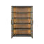 Mist Display Cabinet 50" Wide Tall Elegant Mist Oak Finish Smoked Gold Metal Doors-1644656324