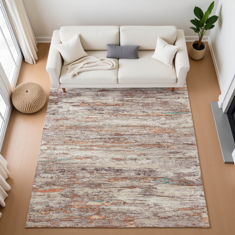 Premium Machine Washable Pirtle Abstract Rug, Rectangle 2'6" x 3'10"
