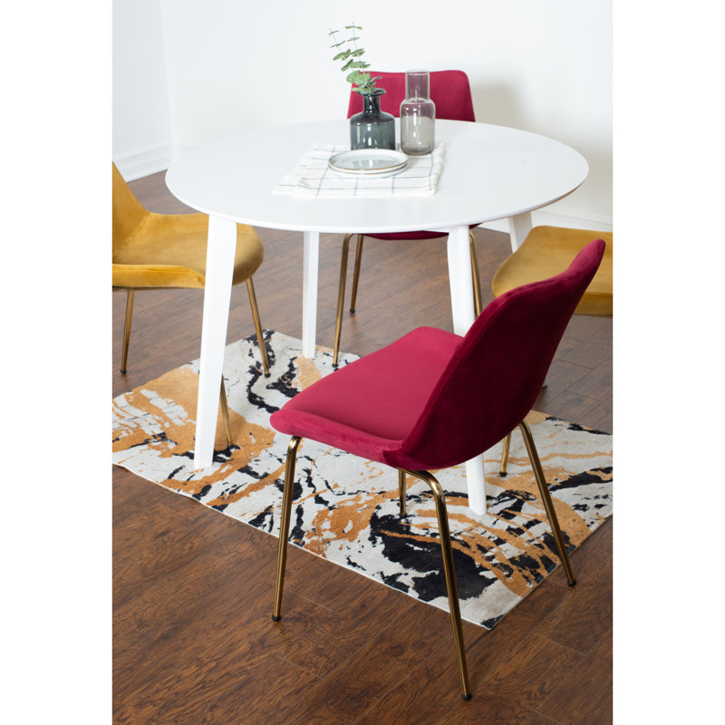 Ensemble de salle à manger Aufurr, 5 pièces: table, 4 chaises, Jaune; rouge