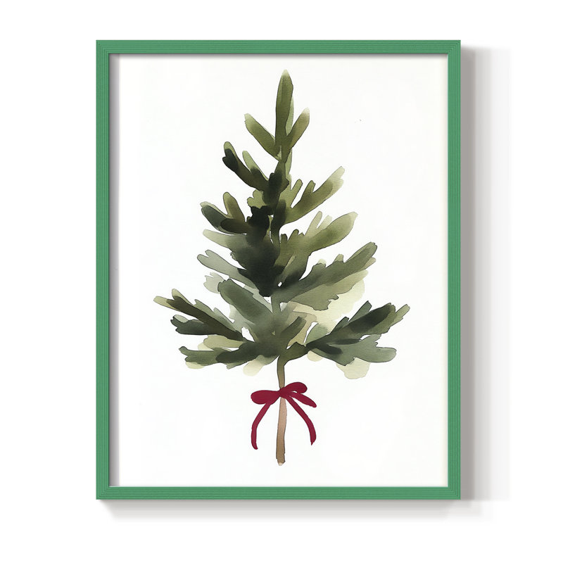 «Christmas Holiday Art DCCLxxxvii», reproduction d'art encadrée - bois massif, H 15 po x l 12 po, Vert